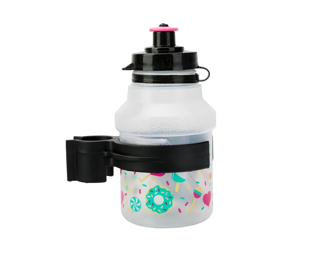 Bidon dziecięcy 0,35 l. POLISPORT LOLLIPOP z koszyczkiem, CLEAR, 19,99 zł