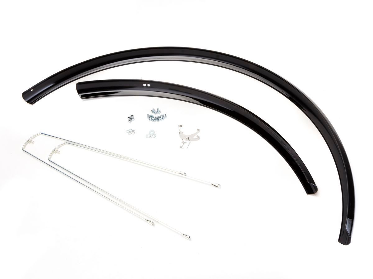 Błotnik 28 TR 45 czarny plast  L-680/1185 + wsporniki