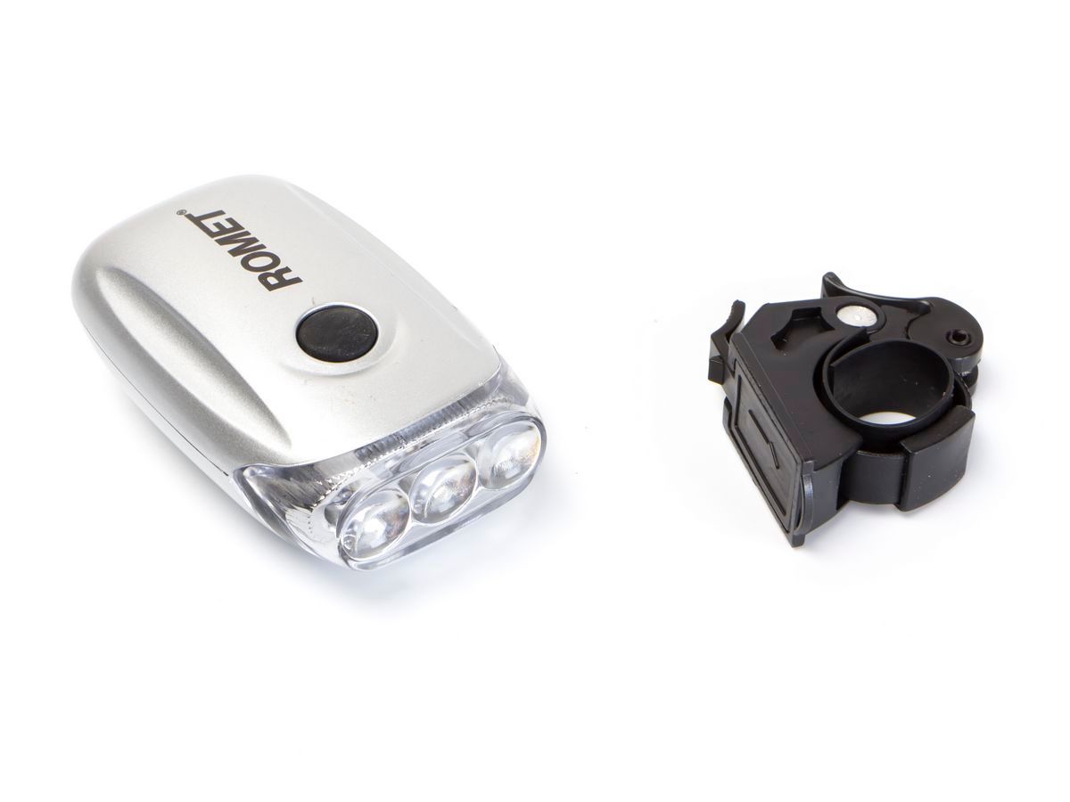 Lampa przednia 3-LED bateryjna mod. JY-567 blister et/logo ROMET, 22,99 zł